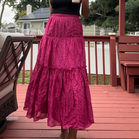 Ulla Johnson Pink Midi Skirt - Size 0 - Picture 4 of 4